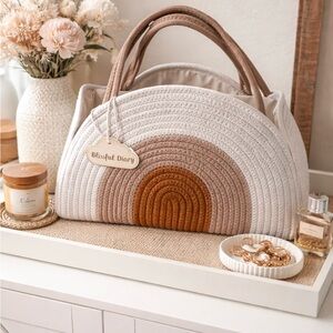 Large woven Tote with detachable divider